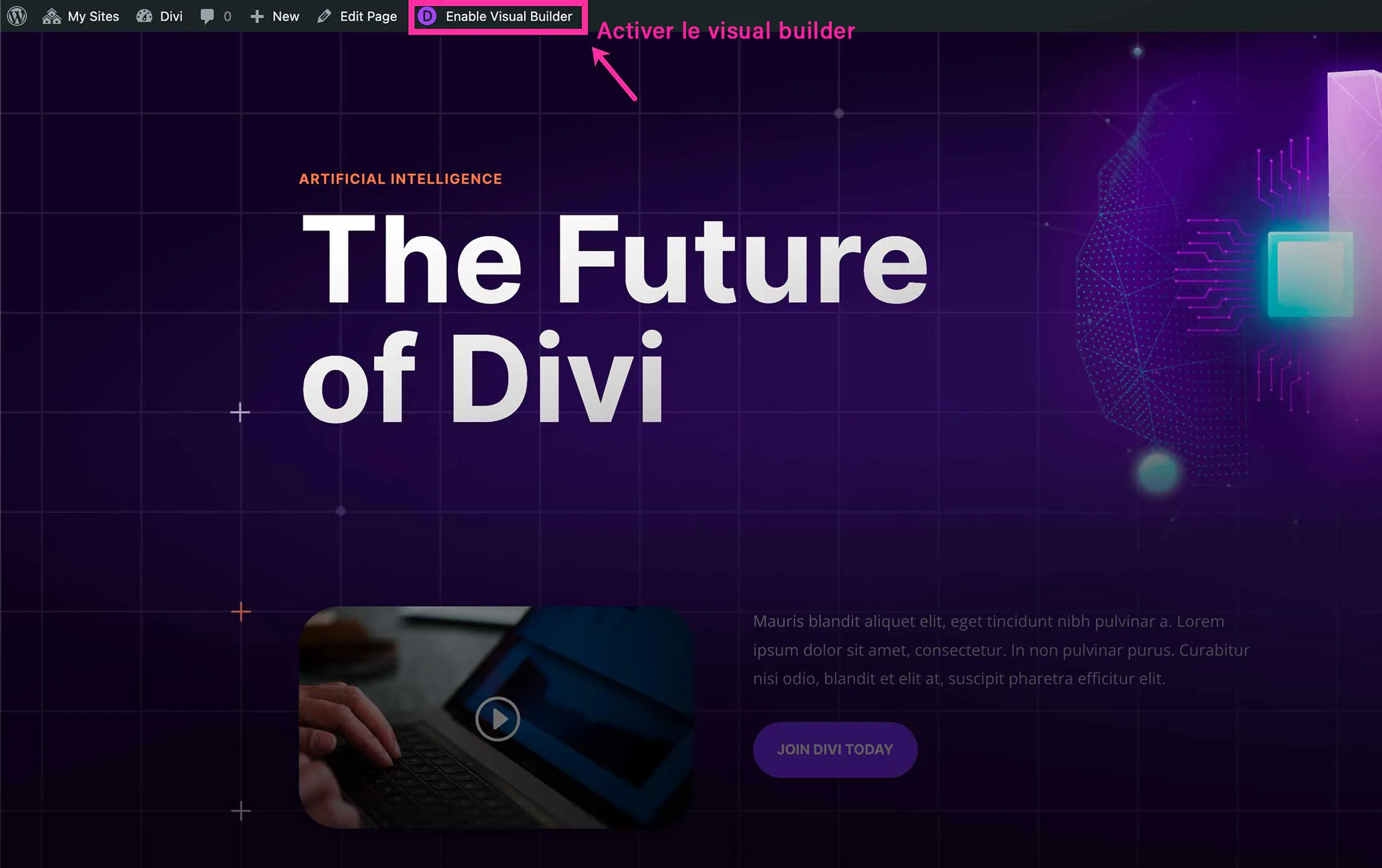 enable-visual-builder enable visual builder