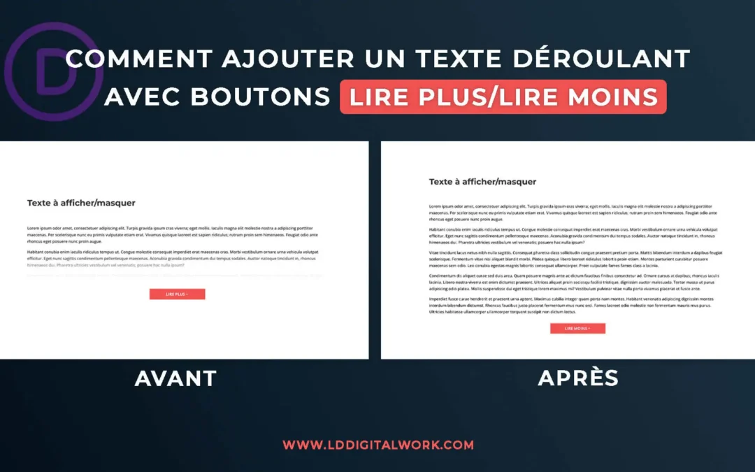 Comment ajouter un texte déroulant avec boutons Lire plus/Lire moins dans Divi
